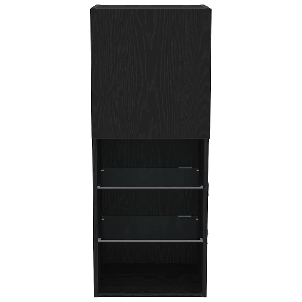 Wall-mounted TV Cabinet Black Oak 40.5 x 30 x 102 cm